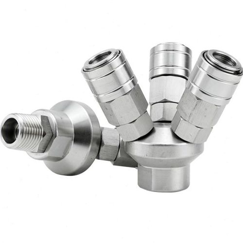 j8空压机C三叉快速接头MV圆气动自锁MY不锈钢S插S式三通圆二通g3