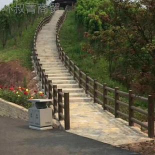 定制水河泥仿木护栏景区道防仿纹栅栏混凝土池EFF塘仿树木藤护栏