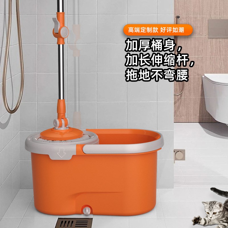 双驱动可拆卸旋转拖把桶家用免手洗甩干拖布头加长拖把杆懒人拖把
