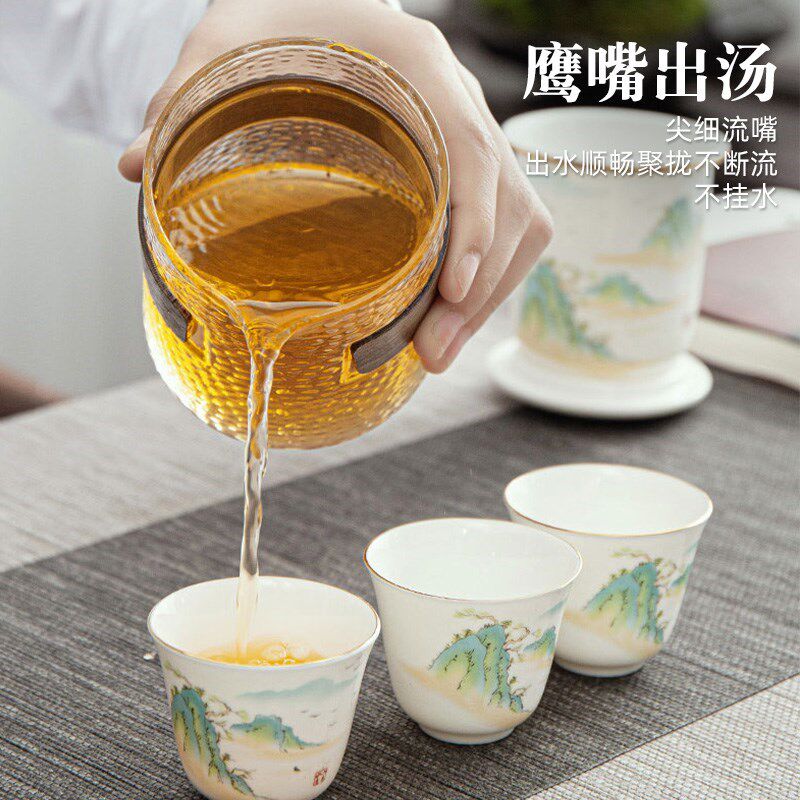 玻璃泡茶杯茶水分离便携喝茶精致茶具男女主人个人陶瓷杯子壶图片