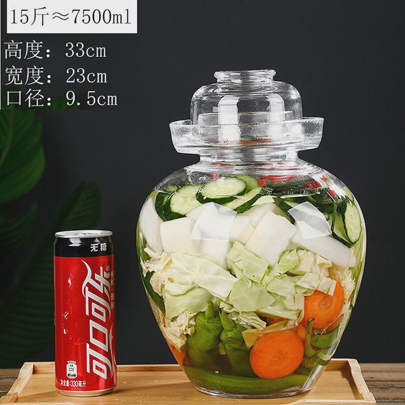 泡菜坛子玻璃加厚容量腌菜罐密封酸菜缸腌制家用四川咸菜泡菜新款
