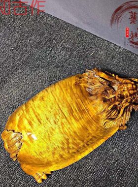 仙知古作金丝楠木龙龟木雕摆件小叶桢楠工艺品客厅实木手把件装饰