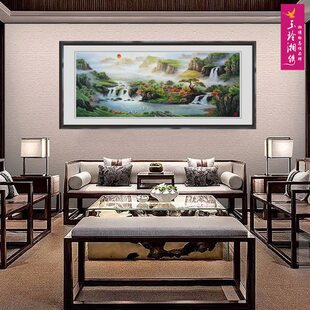 玉玲湘绣纯手工绣花精品湘绣装饰画客厅办公室会议室装饰画沙坪绣