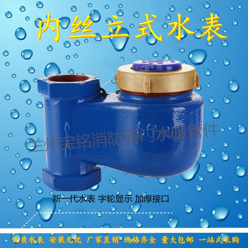 国标内丝a立式水表上进下出机械家用工业下进上出冷热自来水表