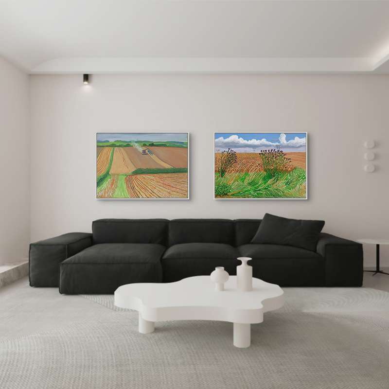 大卫·霍克尼现代简约客厅沙发背景装饰画花卉风景卧室床头挂画图片