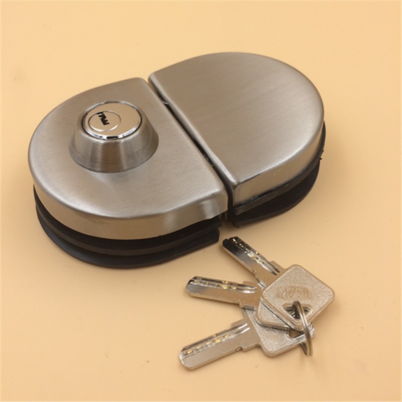 304不锈钢中央锁单门锁双开门锁玻璃门锁推拉玻璃锁双门免开孔