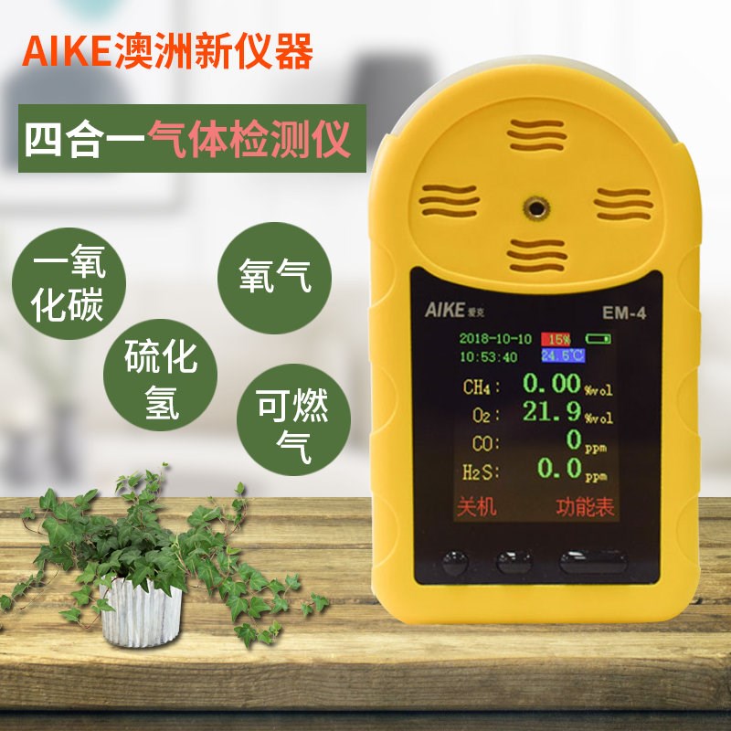 AIKE澳洲新仪器EM-4气体仪四合一有毒有害气体检测仪防爆型报警器