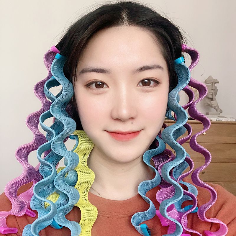 波纹蛋卷卷发神器不伤发懒人卷发器卷发筒大波浪干湿两用内扣发带