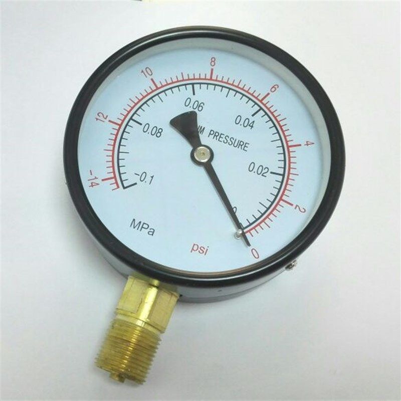 直径100mm 螺纹m20x1.5 英文真空计 负压表 -0.1~0mpa -14-0psi