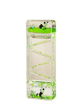 可爱熊猫油漏沙漏摆件情绪稳定创意办公室工位桌面解压油滴计时器