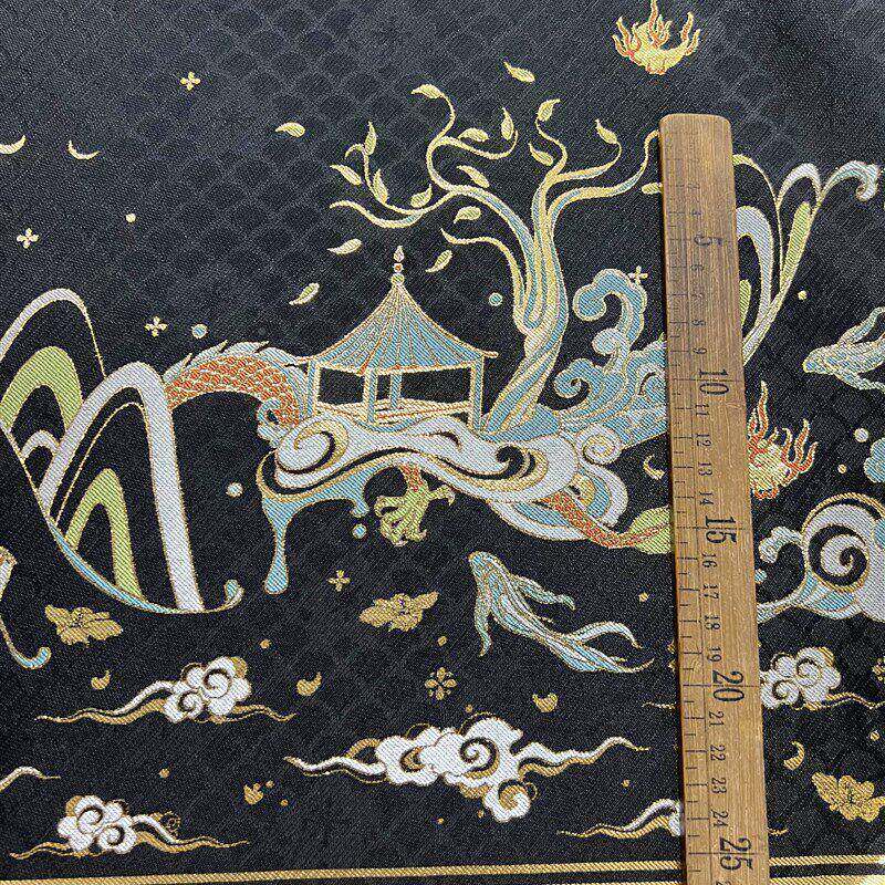 马面裙织EzIZB2t2提花金织布料长厘裙米黑色色马面男女儿童马面面