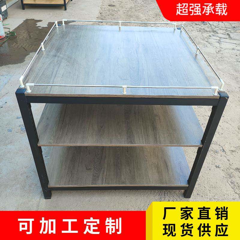 超市牛堆头牛奶堆头展架货架示饮料促销台陈列架钢品木调节礼盒洗