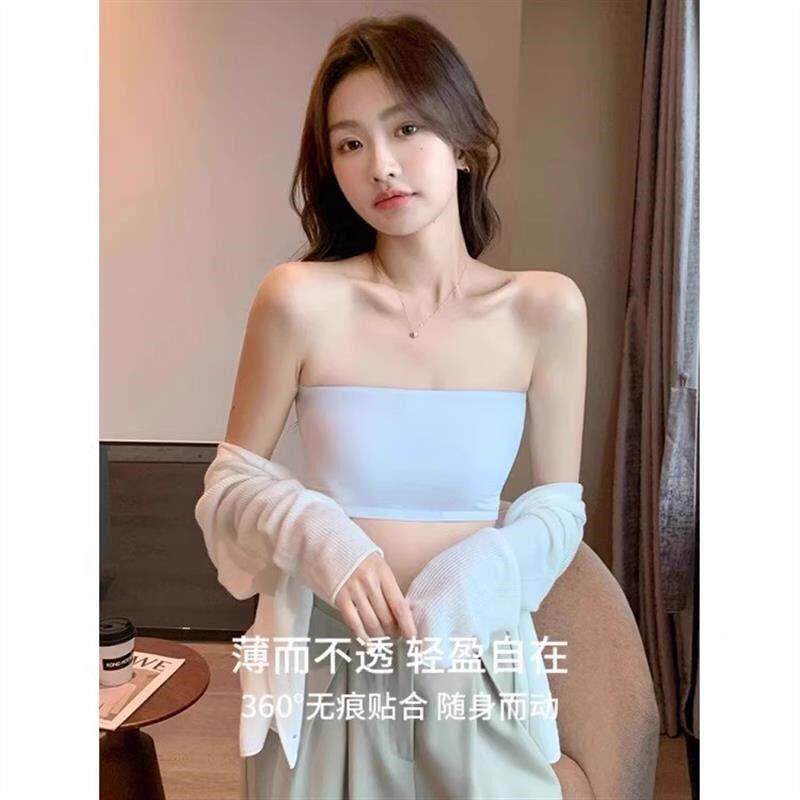 无肩J-A02带内衣打抹胸走光内裹搭一防片式舞蹈生底专用胸外穿美