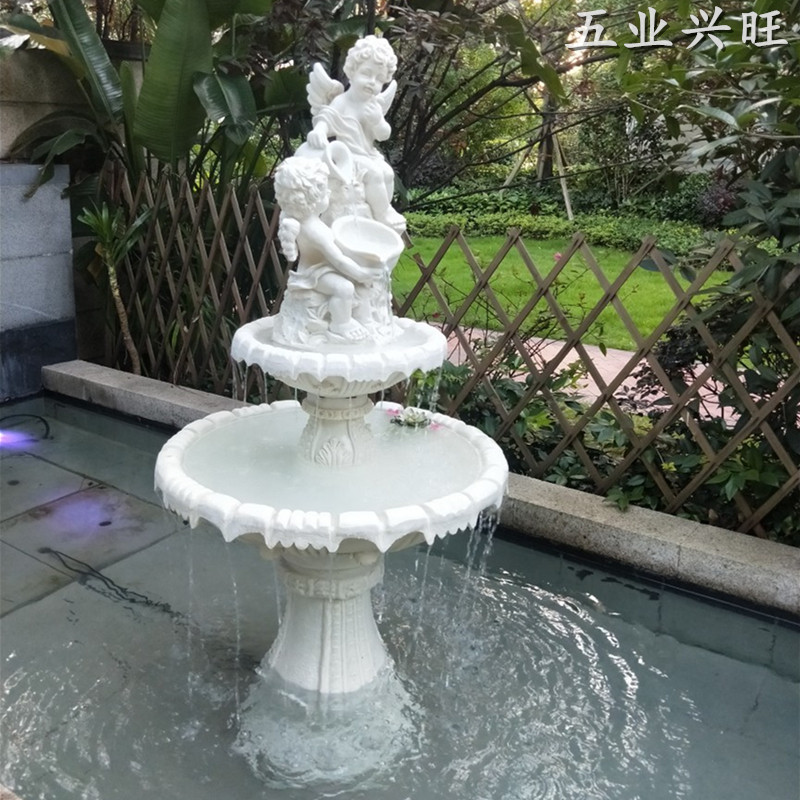 高端欧式庭院喷泉雕塑p 可定制大型流水雕塑 广东手工打造水景雕