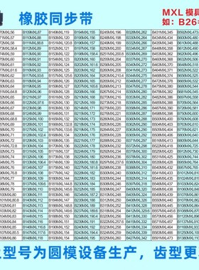 橡胶同步带工业传动带 MXL B464到B1250 齿形带 B464 468 472 475