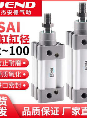 SAI气缸气动标准气缸SAI32/40/50/63/80/100-200X500-S替亚德客