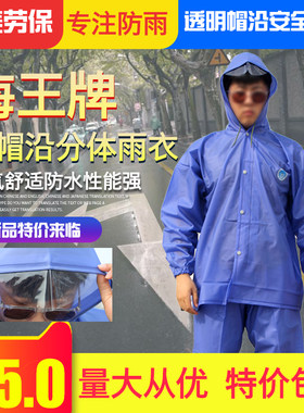 海王加长雨衣大褂长身男加大加厚加长保安执勤风衣式雨衣特价包邮