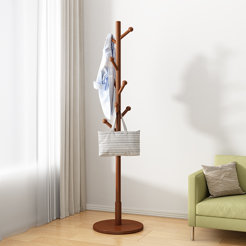 实木衣架落地衣帽架卧室家用挂衣架子简易立式挂衣杆室内床边神器