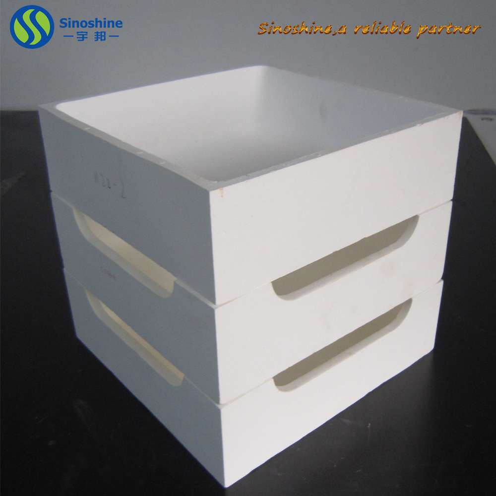 宇邦销售用于玻璃深加工行业粉体烧结的方形缺口石英陶瓷匣钵