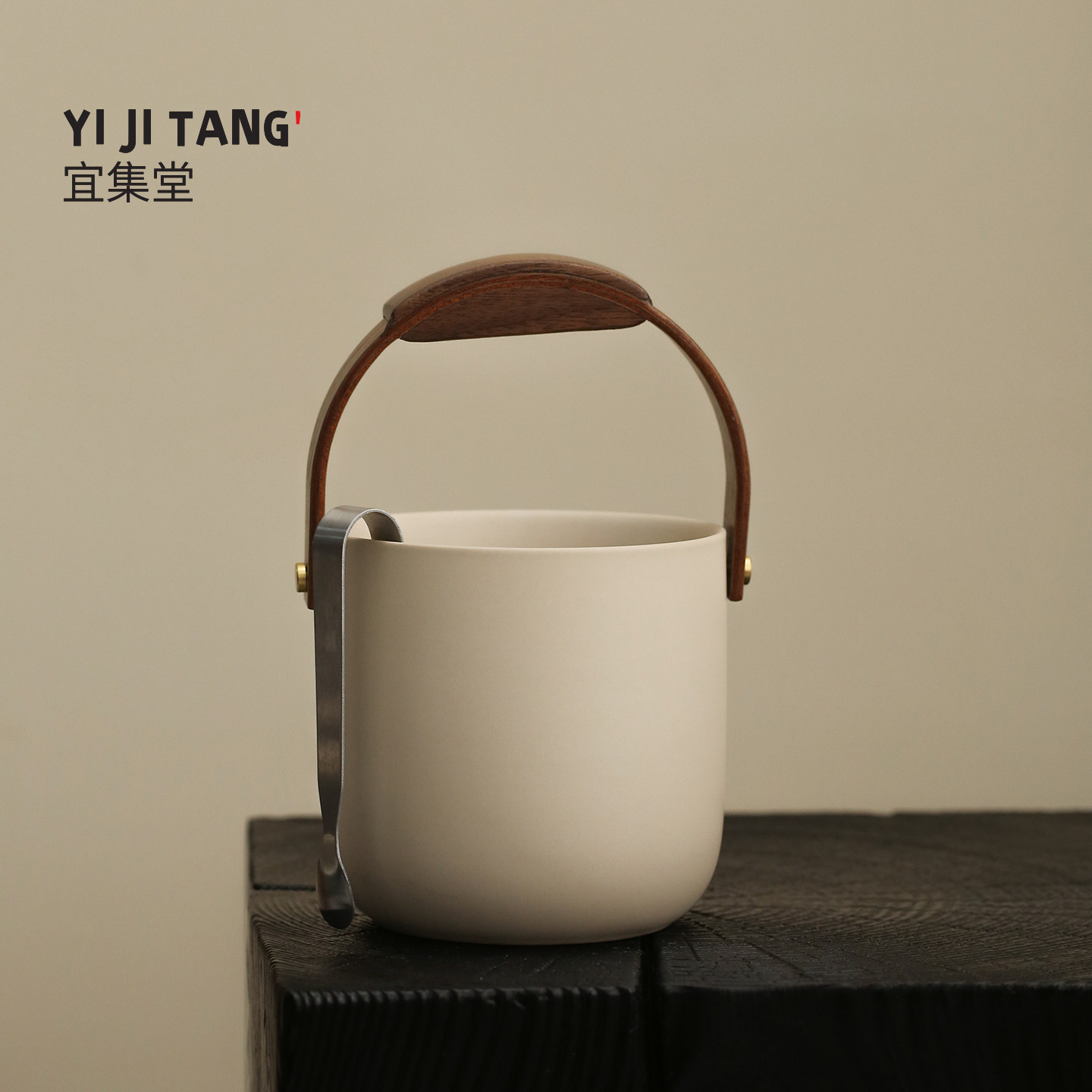宜集堂song中古风冰桶陶瓷家用装冰块冰镇水果洋酒啤酒香槟桶小号