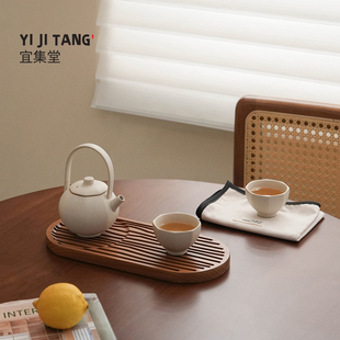 宜集堂中古风功夫茶具套装陶瓷提梁壶女士一壶二杯宋代美学泡茶
