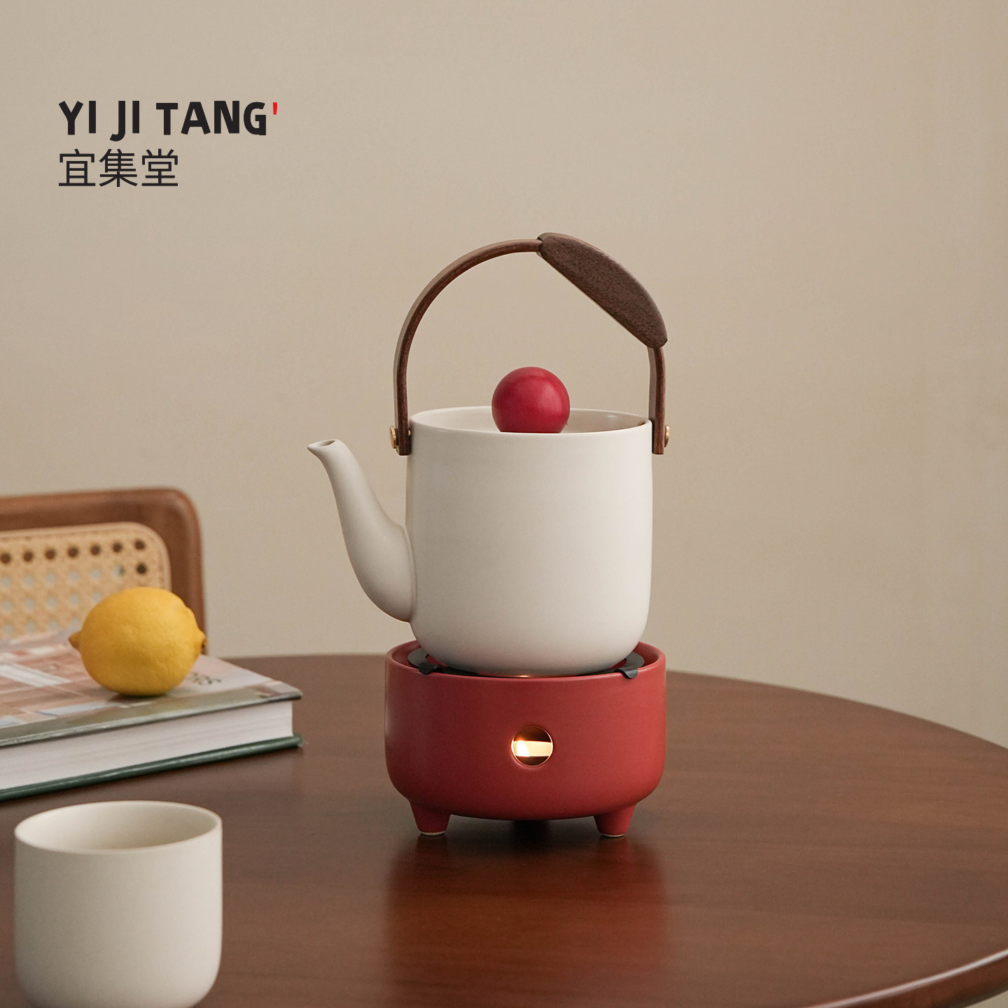 宜集堂Qusong中古风茶壶泡茶家用套装陶瓷提梁泡茶壶暖房乔迁礼物