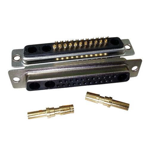 DB25W3公头母座 焊线焊板 压线 22+3芯矩形大电流母头 端子镀金3u