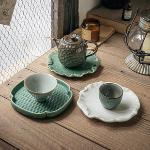 巷子尾手工粗陶杯垫复古日式陶瓷咖啡杯垫壶承盘茶杯垫子托盘