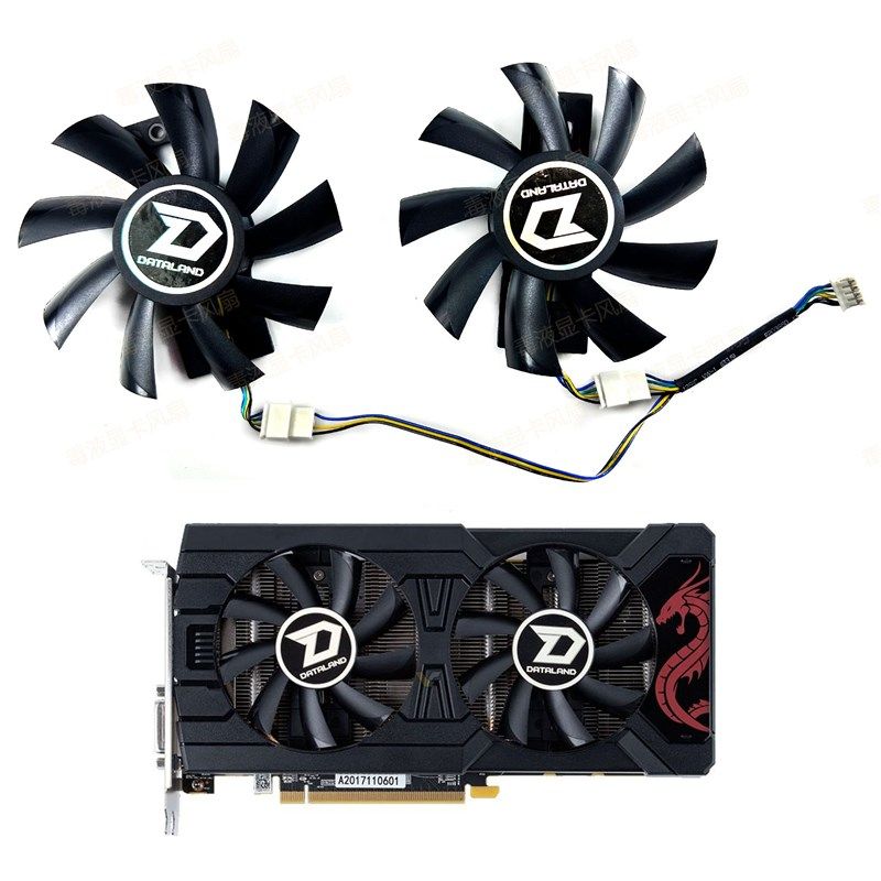 全新迪兰恒进 RX 470 RX570 酷能 显卡代用款风扇 静音温控散热
