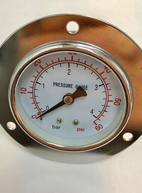 分体式轴向镶入式压力表 Y60 0-4bar 加接头ZG1/8 表后壳直径60mm