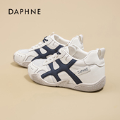 达芙妮6CM增高德训鞋 厚底真皮百搭舒适阿甘休闲鞋 女2025新款 秋季