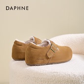 达芙妮内增高保暖勃肯鞋 加绒加厚厚底复古毛毛鞋 女2025新款 秋冬季