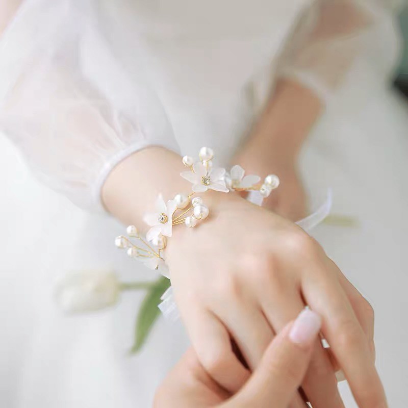 伴娘手腕花结婚新娘姐妹团手花高级感婚礼森系超仙腕花韩式手环花