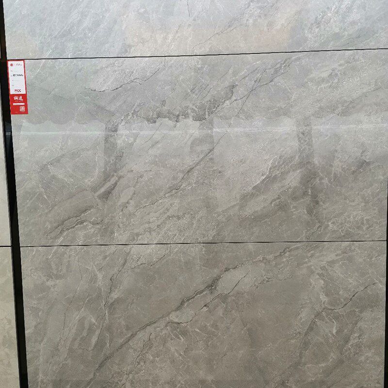 现代大厅光亮灰色地板砖背景墙1500X750通体大理石连纹大板瓷砖
