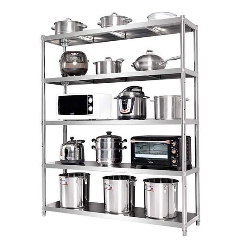 厨房微波炉置物架4五5层家用不锈钢储物架70长一1米80x40宽35cm45