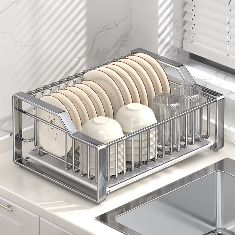 碗碟收纳架d不锈钢碗架沥水篮碗盘架家用台面放碗筷碟子盘子置物