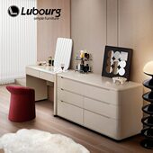 卢堡意式 轻奢化妆桌六斗柜一体梳妆台卧室高级感现代简约床尾柜