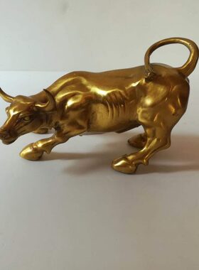 纯铜牛摆件生肖牛旺市牛石来运转牛风水工艺品办公室书房招财饰品