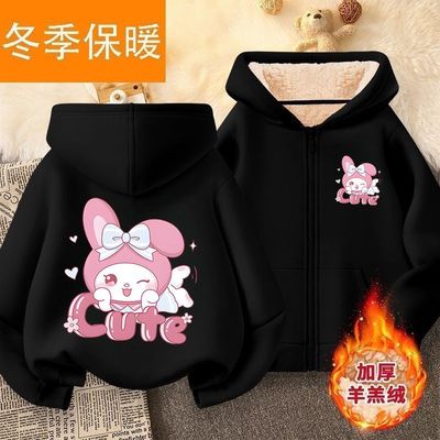 NASA女童加绒外套羊羔绒中大童超好看女孩加厚冬装保暖上衣舒适