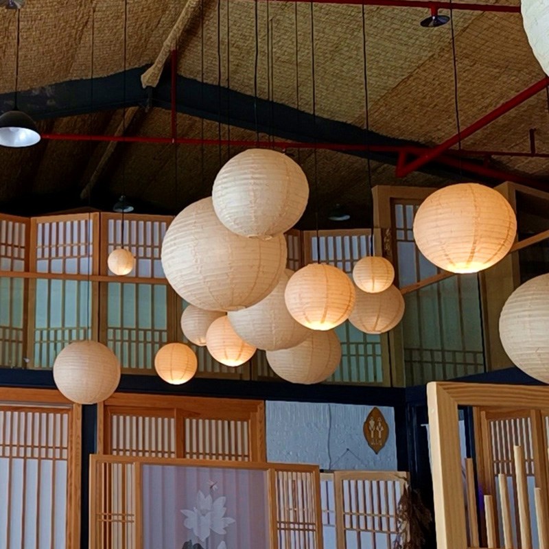 侘寂风吊灯日式野口勇中古灯复古麻布餐厅民N宿工作室卧室前台吊