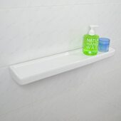 欧式 卫生间镜子置物架壁挂浴室陶瓷简约化妆台打孔挂架单层收纳台