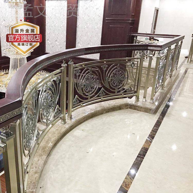 不手锈钢楼栏梯护栏金色纯铜扶 别墅紫铜楼OMN梯围栏 铝艺楼梯杆