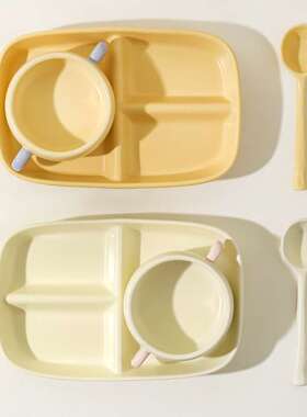MTOY早餐分格盘一人食餐具摆盘儿童餐盘高颜值陶瓷分食分餐盘子