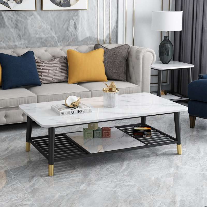 轻奢北欧大理石茶几电视柜组合简约后现代客厅创意家具小户型茶桌
