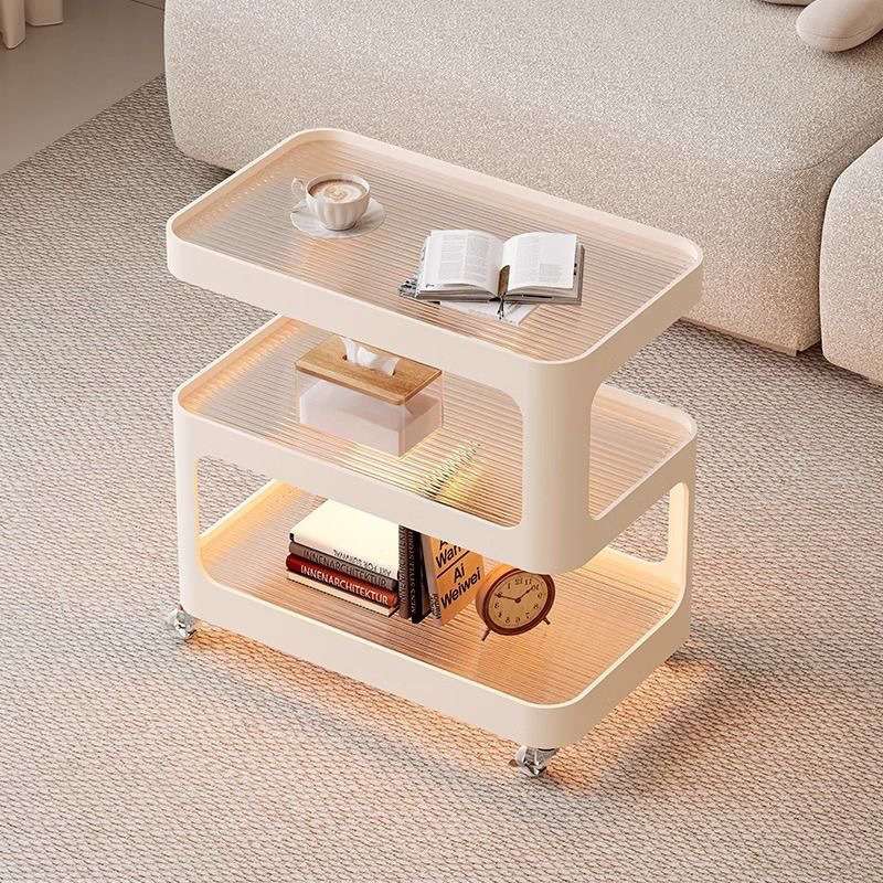 客厅沙发边几奶油风客厅小茶几可移动520铁艺床头边柜轻奢置物架