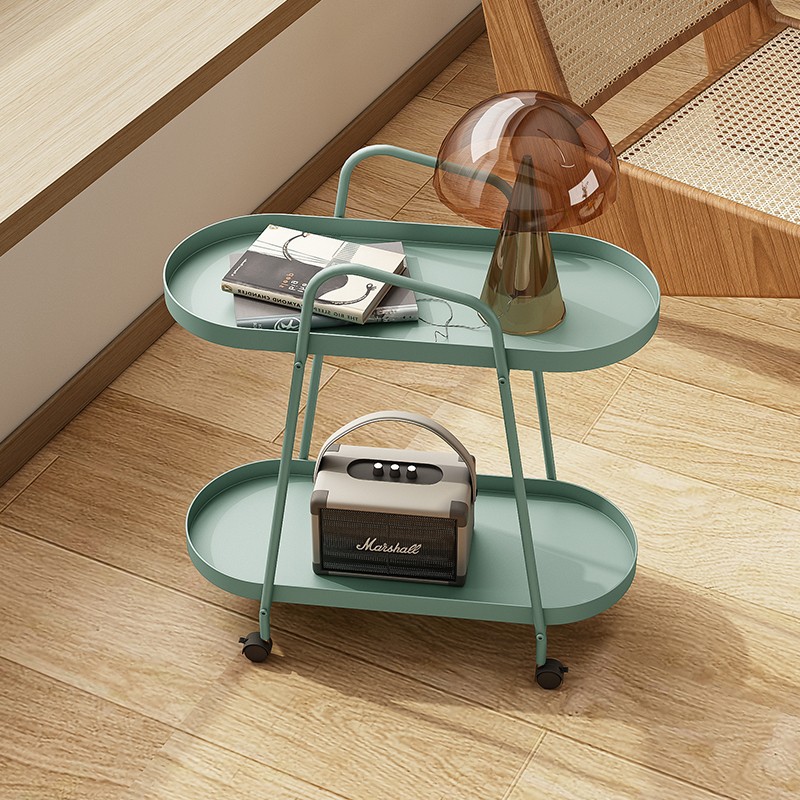 北欧沙发边几可移动简约现代客厅创意小茶几轻奢角几带轮推车边柜