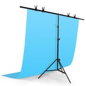 加大号背景布架子 2米T型背景架 便携直播PVC板支架 甄选锐富图