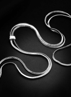 欧美时尚抽拉长款项链女小众轻奢设E计高级感蛇骨链简约百搭毛衣