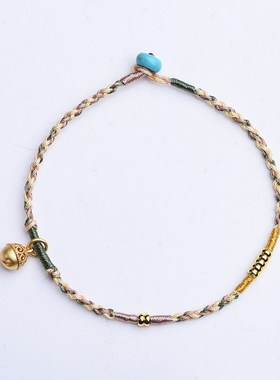 新款520手绳i铃铛手链手工编织简约小清新手链男女情侣学生手绳