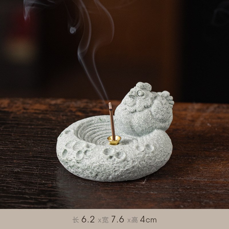 国潮青砂文创十二生肖香插办公桌面家居装饰品茶宠摆件.线香托香